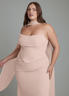 Azazie Sorrel Robes de demoiselle d'honneur Robe Sirène en Mousseline de soie Corset Rose Anglais image11