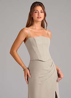 Azazie Jenine Bridesmaid Dresses Frost Mermaid Strapless Chiffon Dress image2