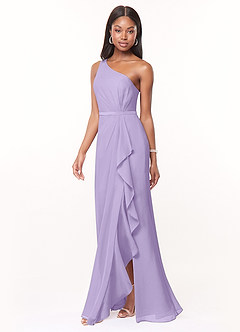 Azazie Liza Bridesmaid Dresses Lilac Mermaid One Shoulder Chiffon Dress image1