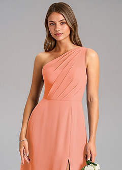 Azazie Phaedra Bridesmaid Dresses Sunset A-Line One Shoulder Chiffon Dress image8