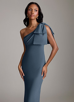 Azazie Yuanna Bridesmaid Dresses Neptune Mermaid One Shoulder Chiffon Dress image3