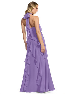 Azazie Velma Bridesmaid Dresses Tahiti A-Line Side Slit Chiffon Dress image2