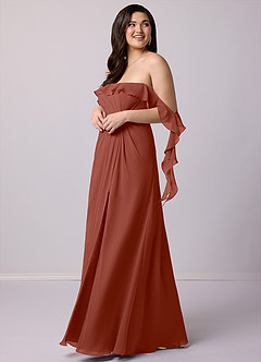 Barbie ♥ Azazie Bridesmaid Dresses Auburn A-Line Off the Shoulder Chiffon Convertible Dress image11