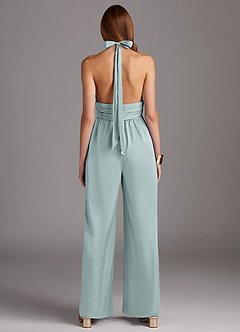 Azazie Oli Robes de demoiselle d'honneur Combinaison en Satin extensible Plissée Verre De Mer image2