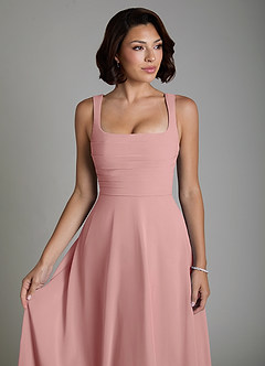 Azazie Azaria Bridesmaid Dresses Dusty Rose A-Line Corset Chiffon Dress image3