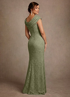 Azazie Irvine Mother of the Bride Dresses Pistachio A-Line Pleated Floral Burnout Dress image2