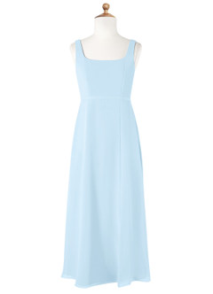 Azazie Renee Junior Sky Blue A-Line Side Slit Chiffon Dress image5