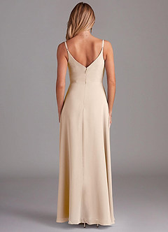 Azazie Daenerys Bridesmaid Dresses White Alabaster A-Line Cowl Chiffon Dress image2
