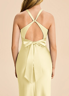 Azazie Hati Junior Lemon Sorbet Mermaid Stretch Satin Dress image7