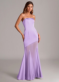 Azazie Uma Final Sale Lilac Mermaid Strapless Chiffon Convertible Dress image3