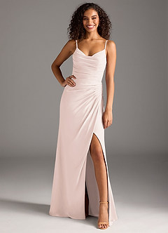 Azazie Deandra Brudtärnklänningar Klä av Sjöjungfru i Chiffong Plisserad Rosenblad image1