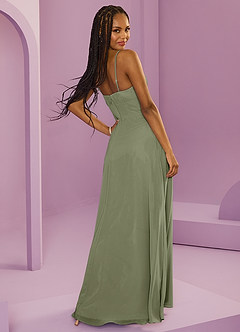 Barbie ♥ Azazie Robes de demoiselle d'honneur Robe Trapèze en Mousseline de soie avec poches Pistache image6