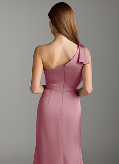Azazie Rinna Bridesmaid Dresses Vintage Mauve Mermaid Ruched Stretch Satin Dress image7