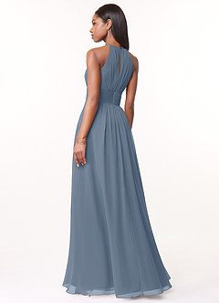 Azazie Bonnie Bridesmaid Dresses A-Line Keyhole Ruched Chiffon Floor-Length Dress image3