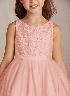 Azazie Calla Flower Girl Dresses Rosette Ball-Gown Lace Tulle Dress image6