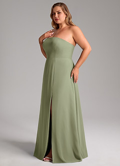 Azazie Wren Bridesmaid Dresses Pistachio A-Line Side Slit Chiffon Convertible Dress image13
