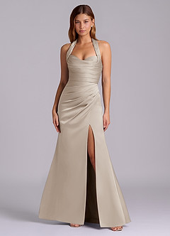 Azazie Destiny Brudtärnklänningar Klä av Sjöjungfru i Stretch Satin Älskling Halsringning Frost image4