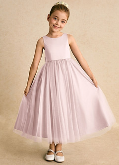 Azazie Solia Abiti da Ragazza di Fiori Abito Principessa in Tulle Fiocco Rosa Rossore image5