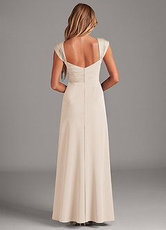 Azazie Laila Bridesmaid Dresses White Alabaster A-Line Pleated Stretch Satin Dress image2