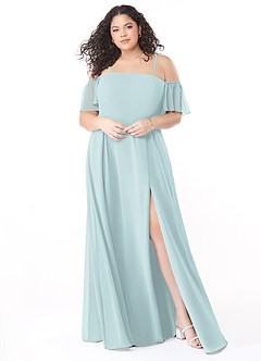 Azazie Sue Bridesmaid Dresses Mist A-Line Off the Shoulder Chiffon Convertible Dress image6