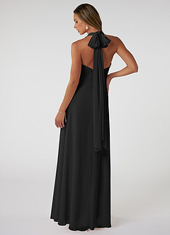 Azazie Fifi Bridesmaid Dresses Black A-Line Strapless Chiffon Convertible Dress image3