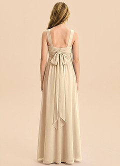 Azazie Kora Junior Champagne A-Line Pleated Chiffon Dress image6