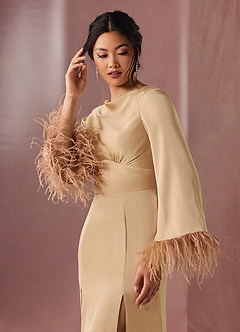 Aubrey Gold Champagne Midi Dress image4