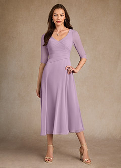 Azazie Durant Mother of the Bride Dresses Wisteria A-Line Pleated Chiffon Dress image4