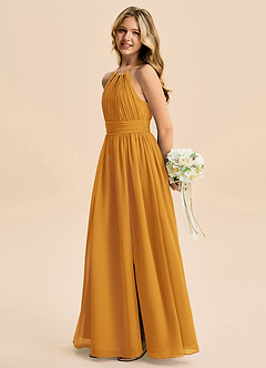 Azazie Noelle Junior Butterscotch A-Line Pleated Chiffon Dress image3