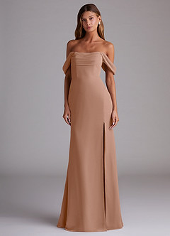 Azazie Saige Abiti da Damigella Abito Convertibile A-Line in Chiffon a Spalla Scoperta Champagne Rosa image3