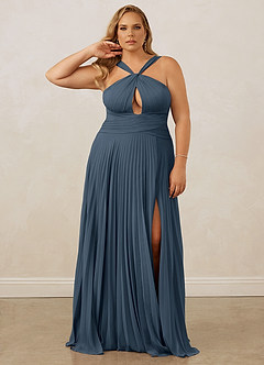 Christian Siriano Bridal for Azazie 1009 Bridesmaid Dresses Neptune A-Line Pleated Chiffon Dress image11