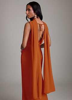 Azazie Linelle Bridesmaid Dresses Paprika Mermaid Pleated Chiffon Dress image9