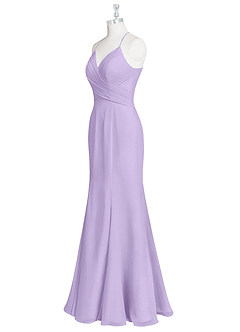 Azazie Carolina Final Sale Lilac Mermaid Ruched Chiffon Dress image8