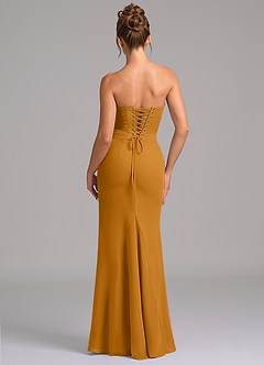 Azazie Sorrel Bridesmaid Dresses Butterscotch Mermaid Corset Chiffon Dress image2