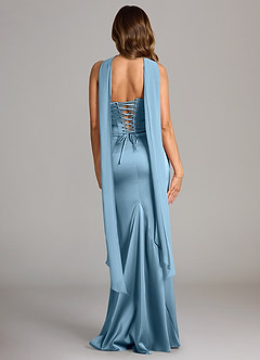 Azazie Sorrel Bridesmaid Dresses Steel Blue Mermaid Strapless Stretch Satin Convertible Dress image2