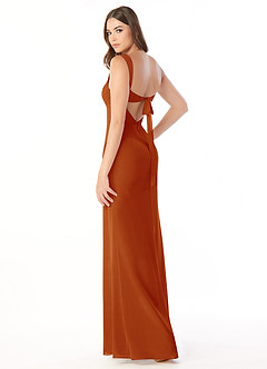Azazie Audre Bridesmaid Dresses Paprika Mermaid Pleated Chiffon Dress image4