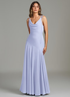 Azazie Dawn Bridesmaid Dresses Lavender Mermaid Pleated Chiffon Dress image3