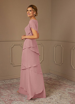 Azazie OHara Mother of the Bride Dresses Dusty Rose A-Line V-Neck Chiffon Dress image5