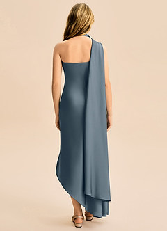 Azazie Briony Junior Etui Plissee Stretch-Satin Kleid Zwielichtviolett image2