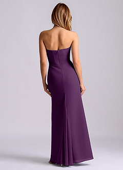 Azazie Debby Bridesmaid Dresses Grape Mermaid Strapless Chiffon Dress image2