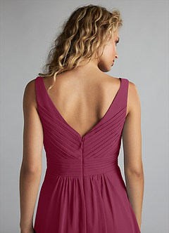 Azazie Grace Bridesmaid Dresses Mulberry A-Line Pleated Chiffon Dress image6