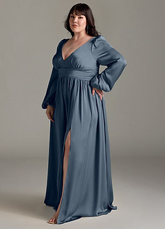 Azazie Norah Bridesmaid Dresses Twilight A-Line Stretch Satin Dress image11