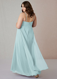 Azazie Emerald Final Sale Mist A-Line Ruffled Chiffon Dress image8