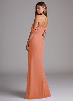 Azazie Saige Bridesmaid Dresses Sunset A-Line Off the Shoulder Chiffon Convertible Dress image8