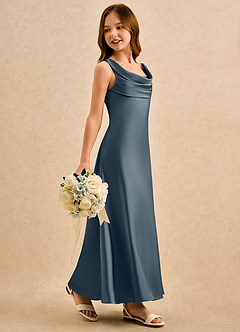 Azazie Raspberry Girls Formal Flower Girl Klänningar Klä A-Line i Stretch Satin Plisserad image3