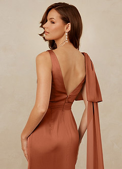 Christian Siriano Bridal for Azazie 1011 Bridesmaid Dresses Cedar Rose Mermaid Bow Stretch Satin Dress image4
