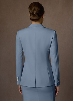 front Kennedy Azul Empoeirado Vestido estruturado com elastano