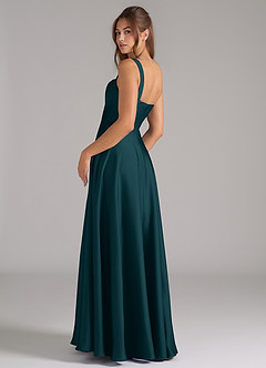Azazie Shaude Brautjungfernkleider A-Linie Plissee Stretch-Satin Kleid Kiefer image7