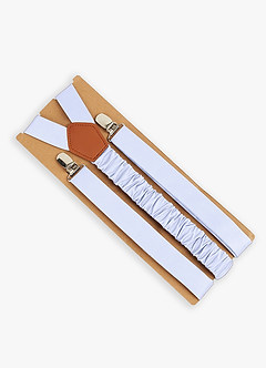 front Matching Color Matte Satin Suspenders