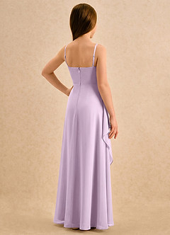 Azazie Cannoli Girls Formal Flower Girl Dresses Frosted Lilac A-Line Pleated Chiffon Dress image2